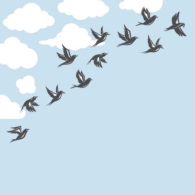 Les oiseaux noirs dans le ciel en rêve